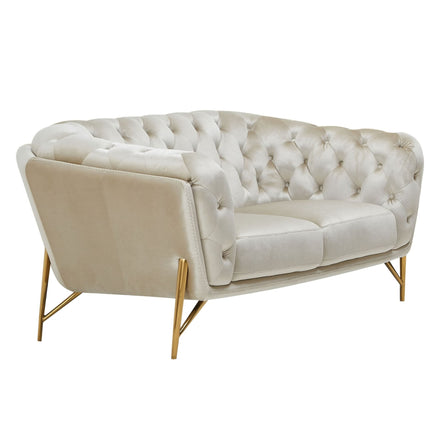 Stella - Transitional Beige Velvet Sofa Set - image 3