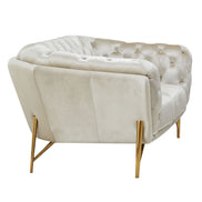 Stella - Transitional Beige Velvet Loveseat - image 2