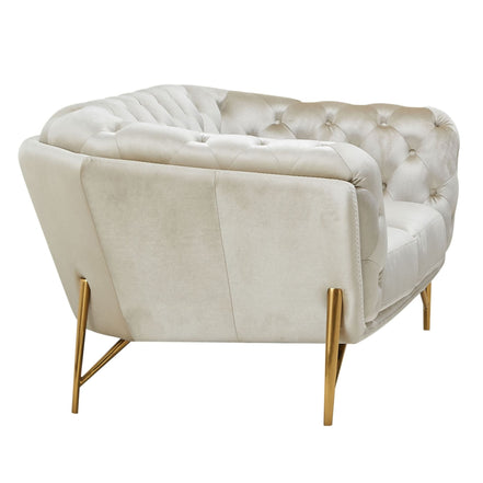 Stella - Transitional Beige Velvet Loveseat - image 2