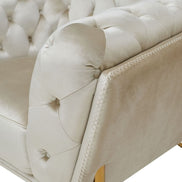 Stella - Transitional Beige Velvet Loveseat - image 4
