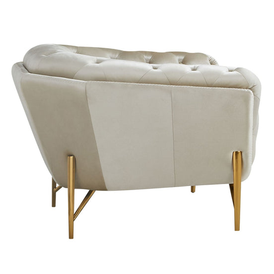 Stella - Transitional Beige Velvet Chair
