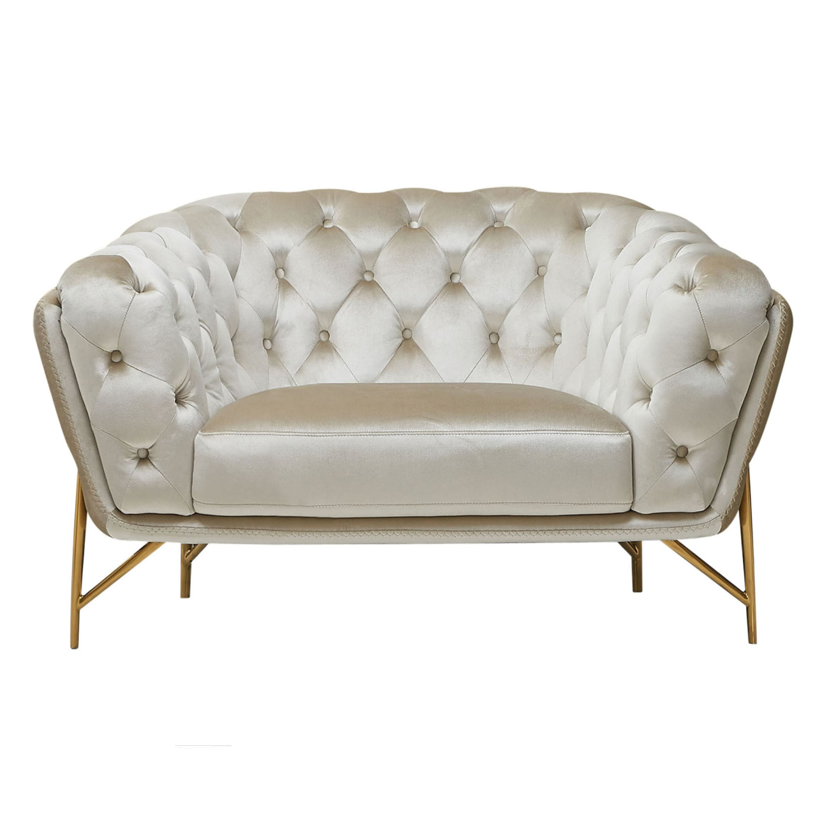 Stella - Transitional Beige Velvet Sofa Set - image 4