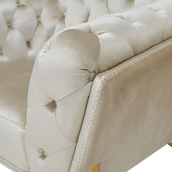 Stella - Transitional Beige Velvet Chair - image 2