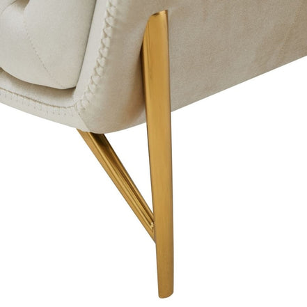 Stella - Transitional Beige Velvet Chair - image 3