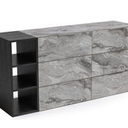 Maranello - Modern Grey Wash & Faux Marble Dresser - image 5