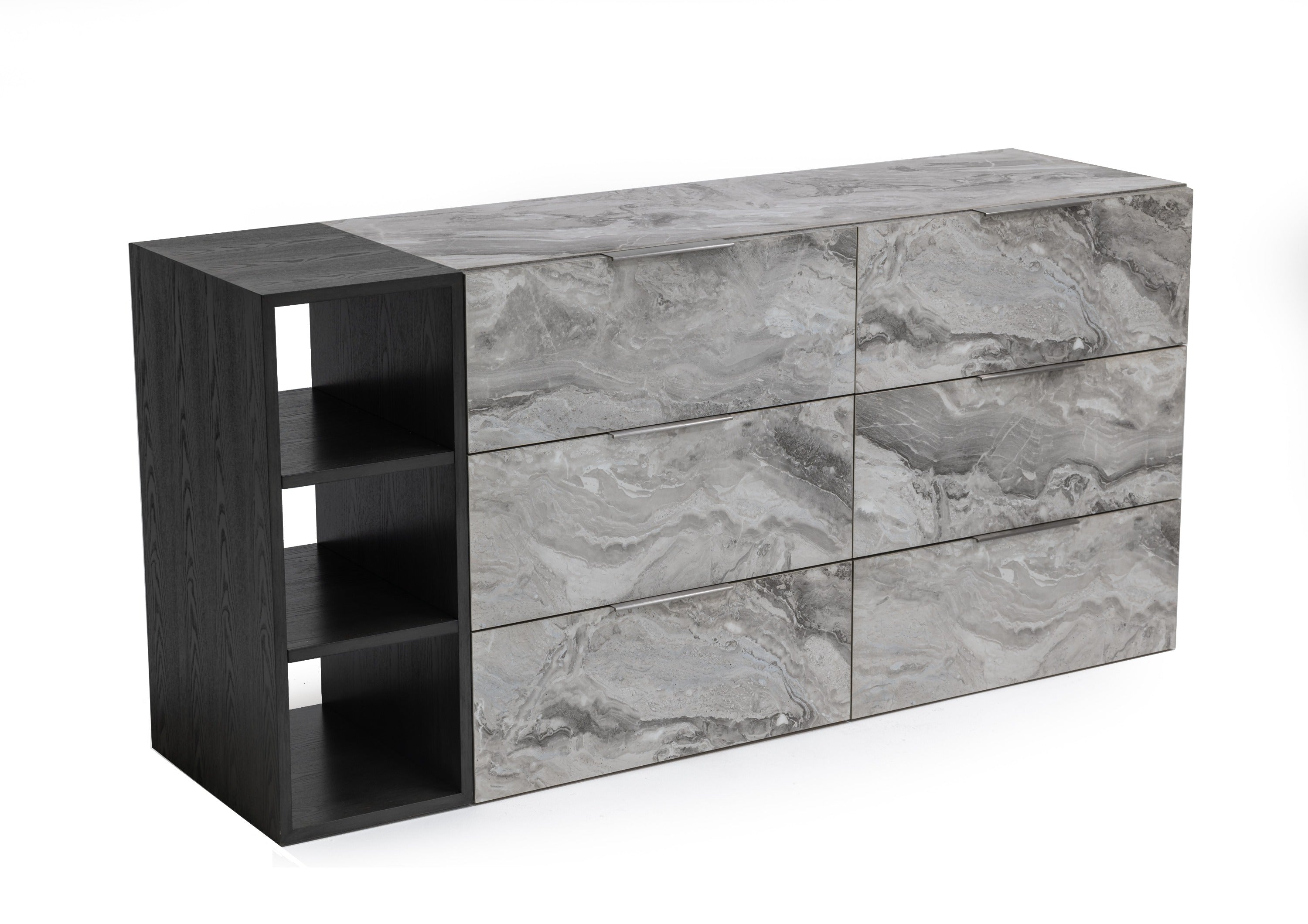 Maranello - Modern Grey Wash & Faux Marble Dresser - image 5