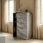 Maranello - Modern Grey Wash & Faux Marble Chest - image 5