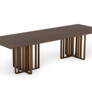 Livia - Modern Wenge & Gold Stainless Steel Dining Table - image 2