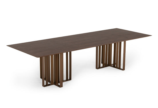 Livia - Modern Wenge & Gold Stainless Steel Dining Table - image 2