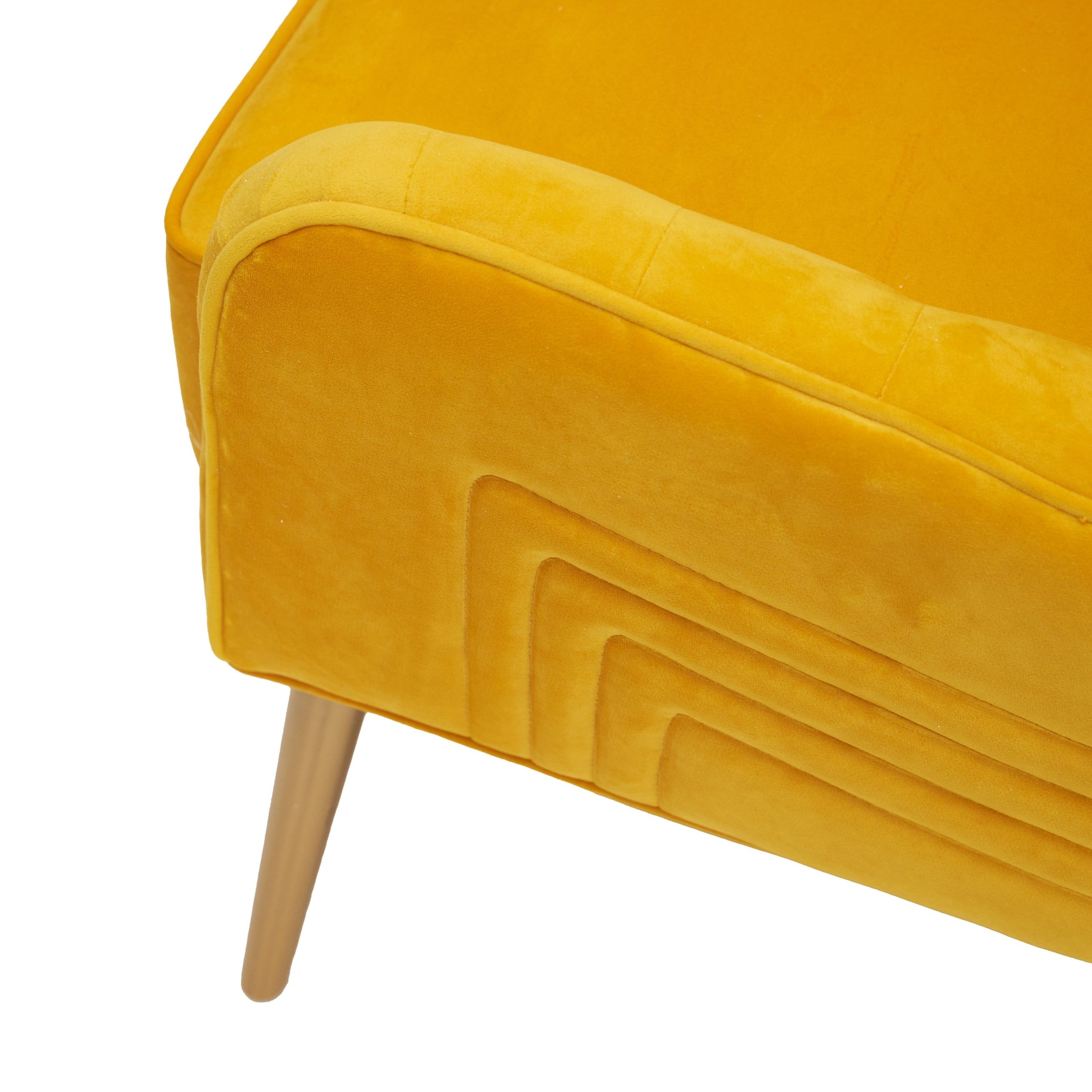 Everly - Contemporary Velvet Yellow Accent Chair - image 4