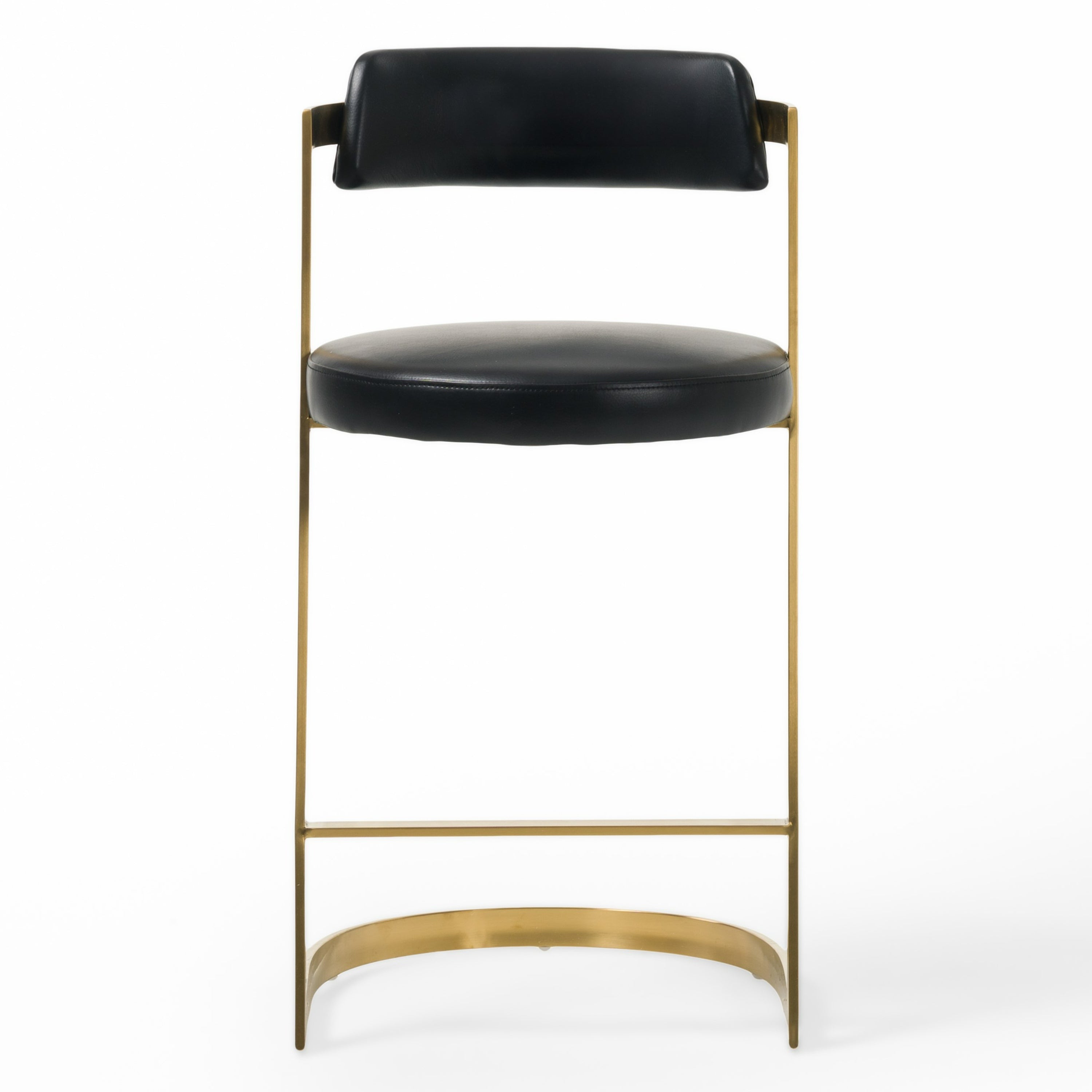 Shandra - Black Leatherette + Gold Counter Stool - image 2