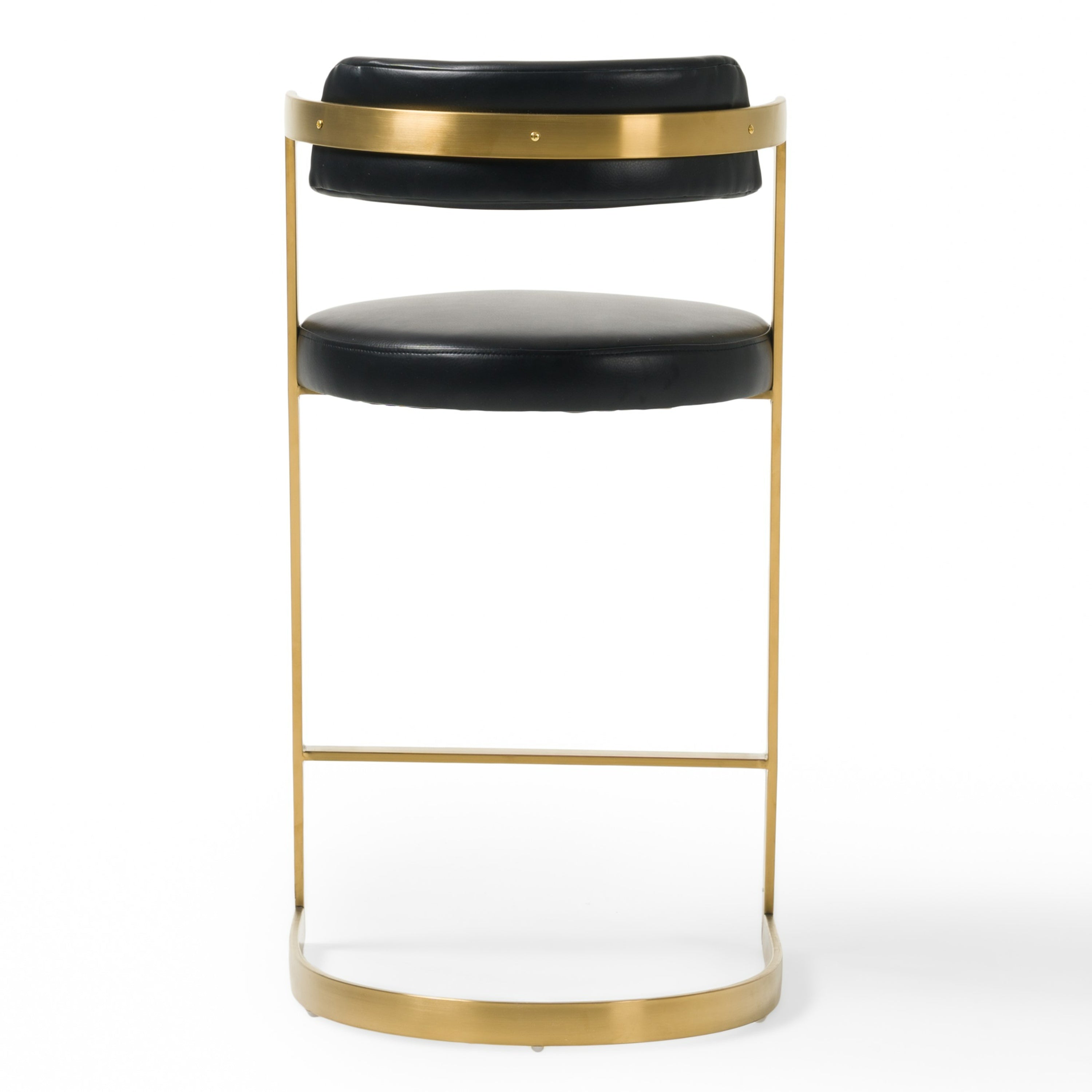 Shandra - Black Leatherette + Gold Counter Stool - image 4