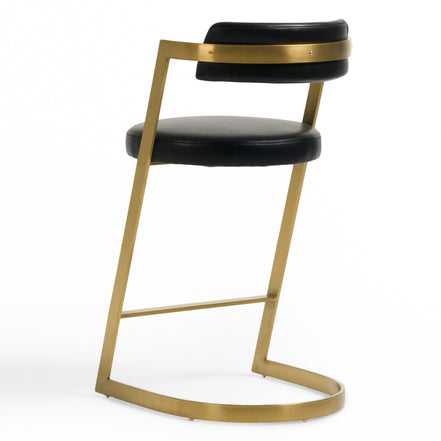 Shandra - Black Leatherette + Gold Counter Stool - image 5
