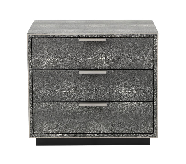 Dynasty - Modern Shagreen Three Drawer Nightstand