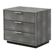 Dynasty - Modern Shagreen Three Drawer Nightstand - image 2