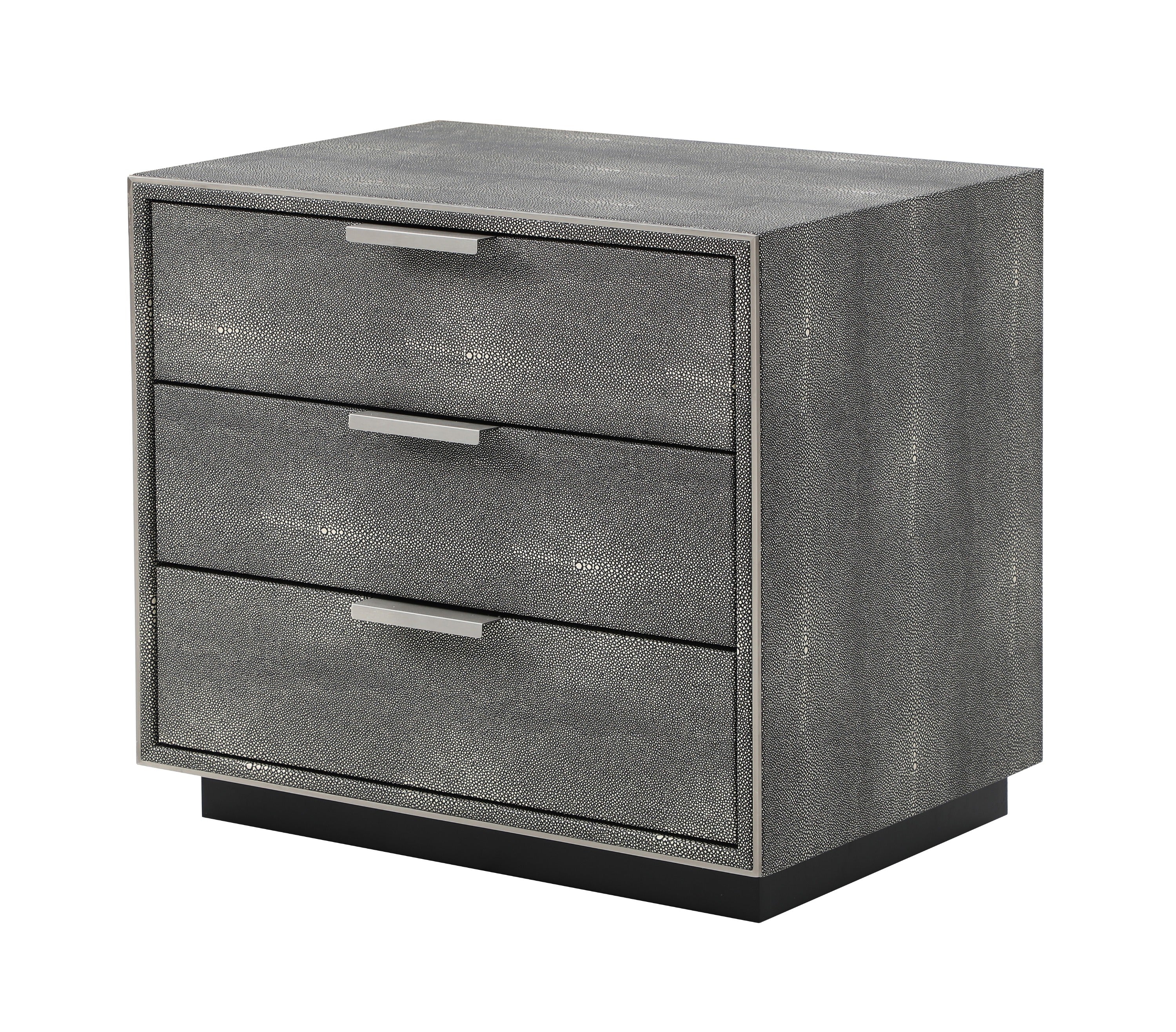 Dynasty - Modern Shagreen Three Drawer Nightstand - image 2