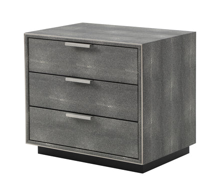 Dynasty - Modern Shagreen Three Drawer Nightstand - image 2