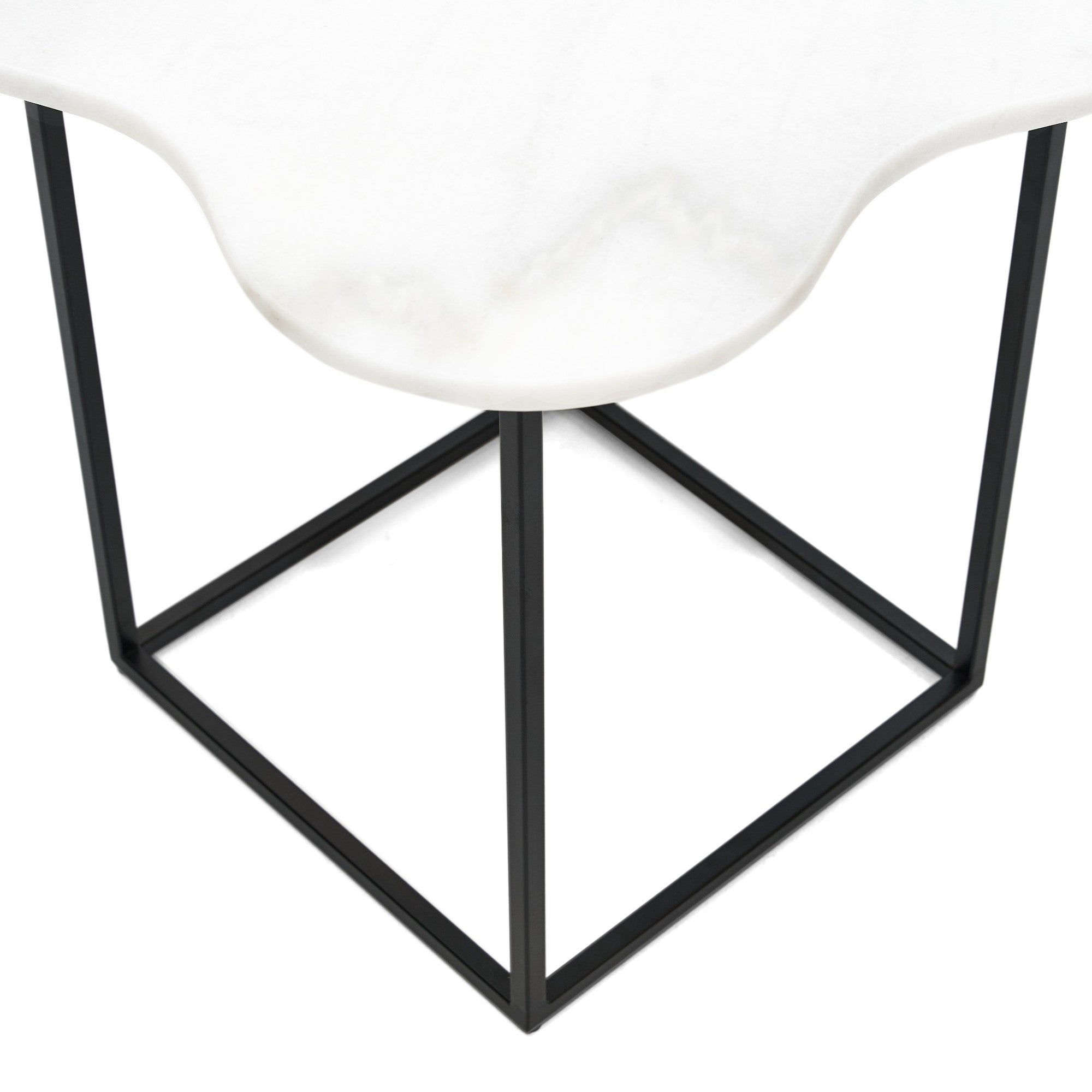 Aleidy - White Marble + Black Metal End Table - image 3