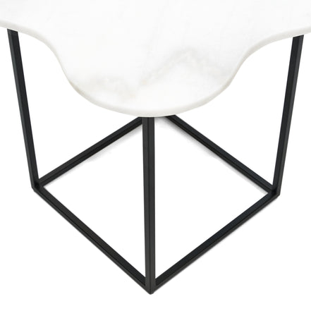 Aleidy - White Marble + Black Metal End Table - image 3