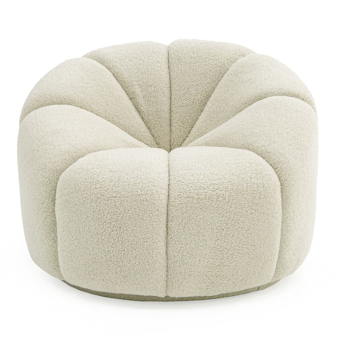 Gadson - Contemporary White Sherpa Swivel Chair Accent Chair
