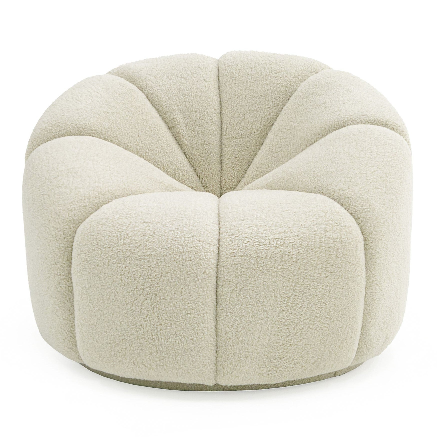 Gadson - Contemporary White Sherpa Swivel Chair Accent Chair