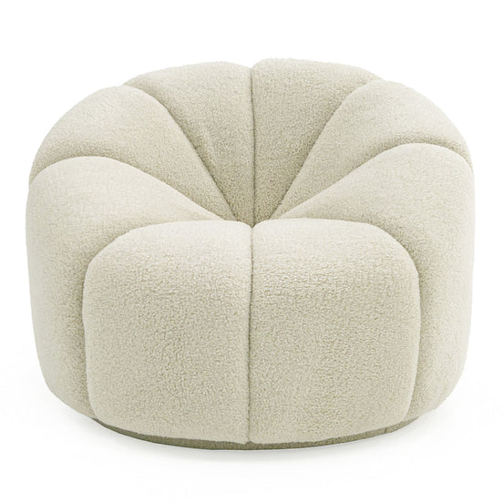 Gadson - Contemporary White Sherpa Swivel Chair Accent Chair