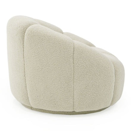 Gadson - Contemporary White Sherpa Swivel Chair Accent Chair - image 3