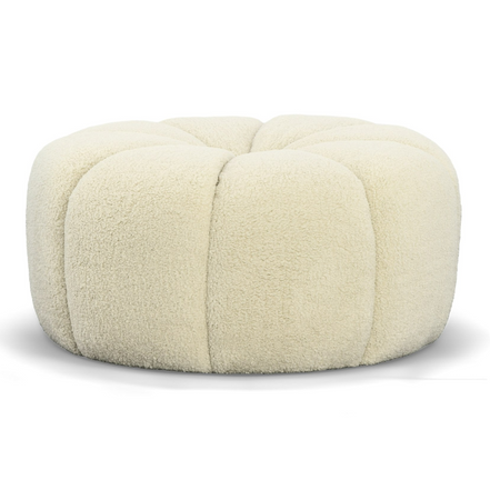 Gadson - Contemporary White Sherpa Ottoman