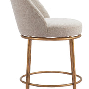 Nordhavn Swivel Counter Stool Beige & Gold