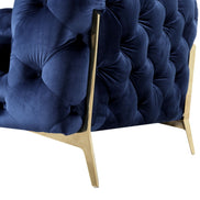 Quincey - Transitional Blue Velvet Chair - image 2