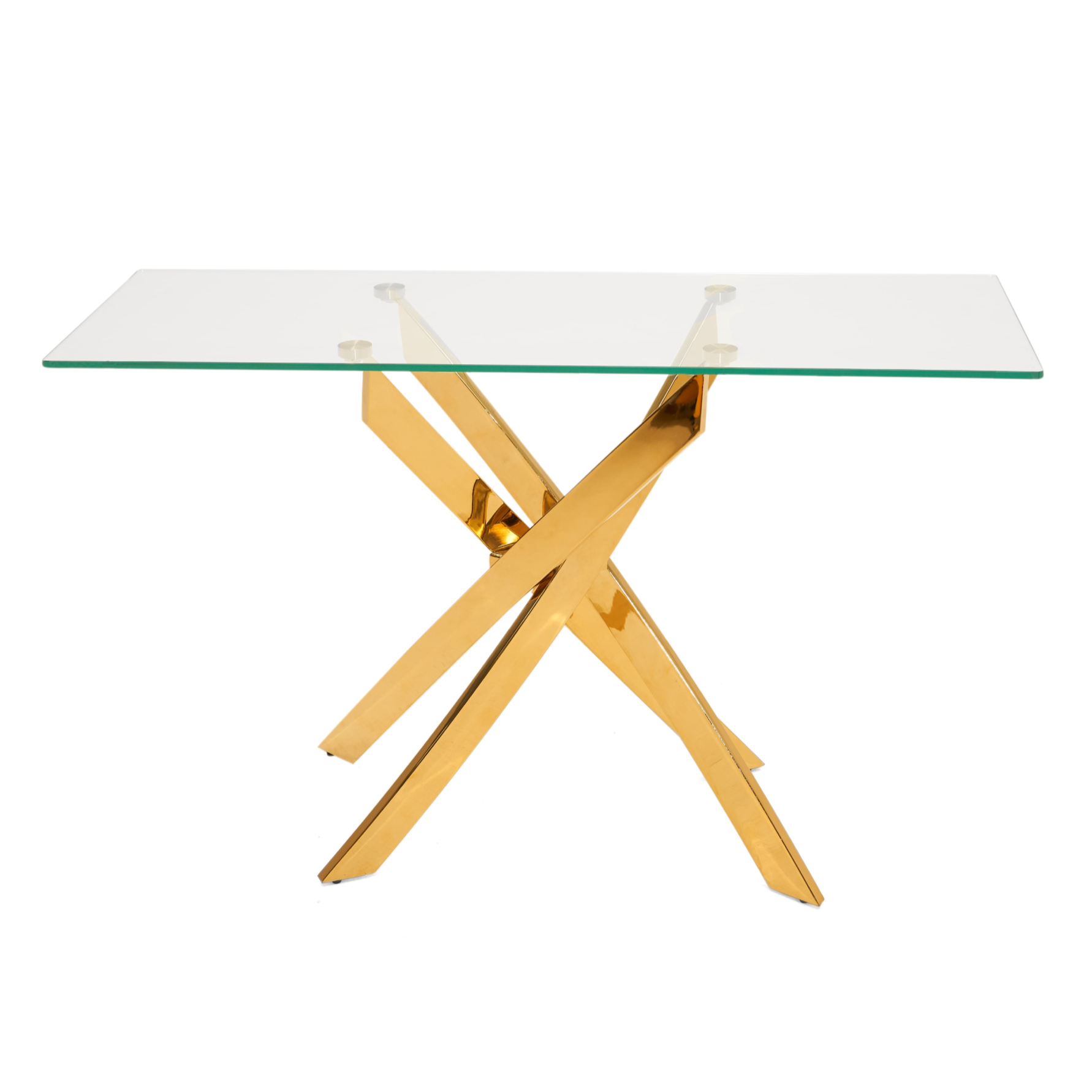 Pyrite Modern Glass and Gold Console Table - image 4