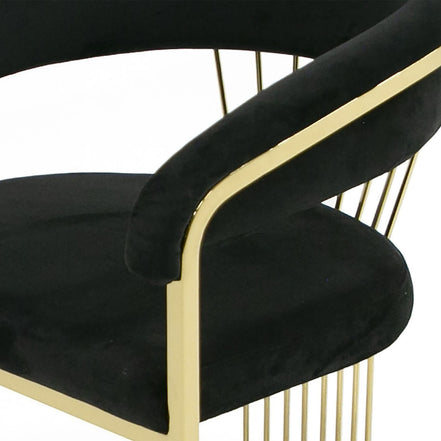 Linda - Modern Black Velvet and Gold Dining Chair - image 4