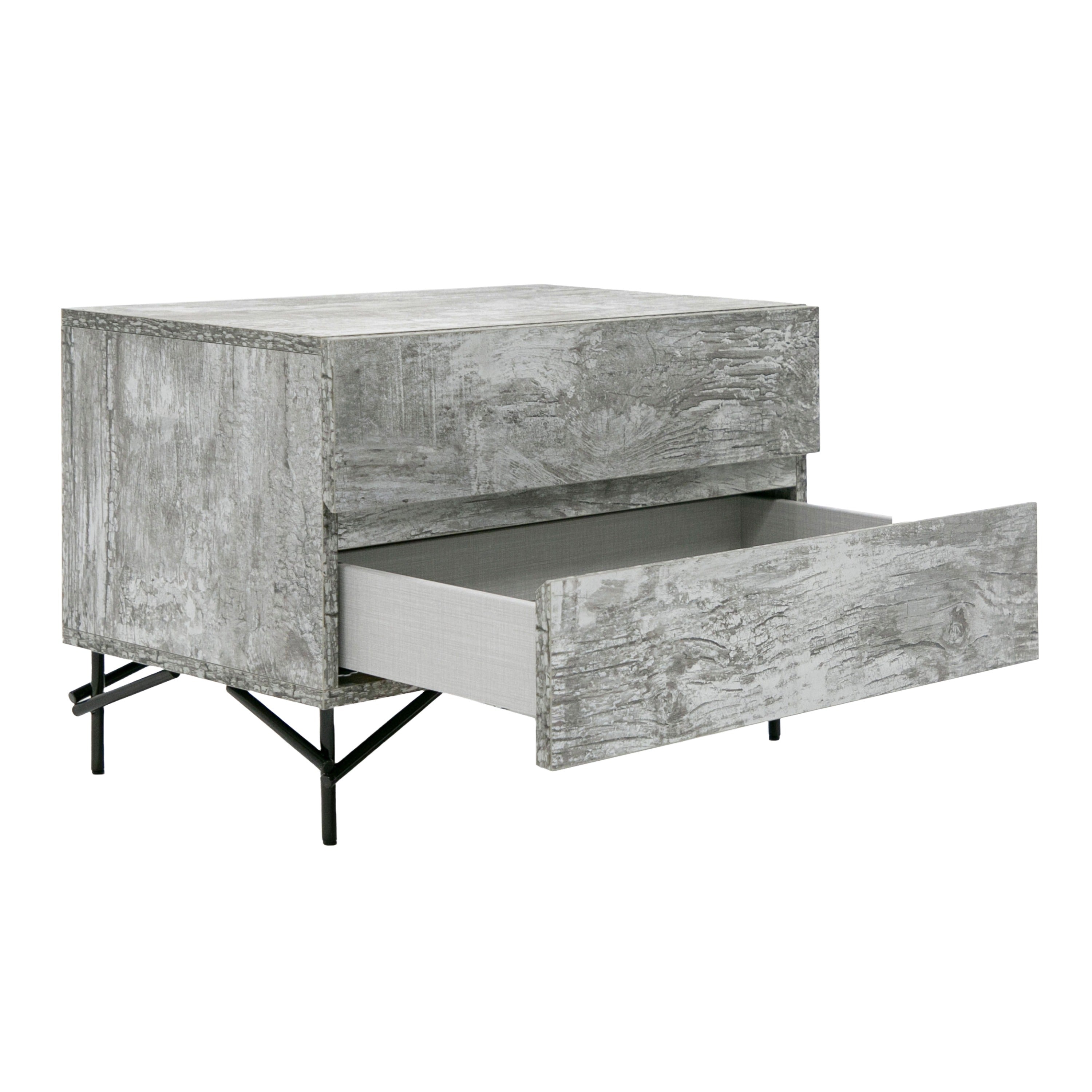 Aria - Italian Modern Multi Grey with texture Nightstand - image 5