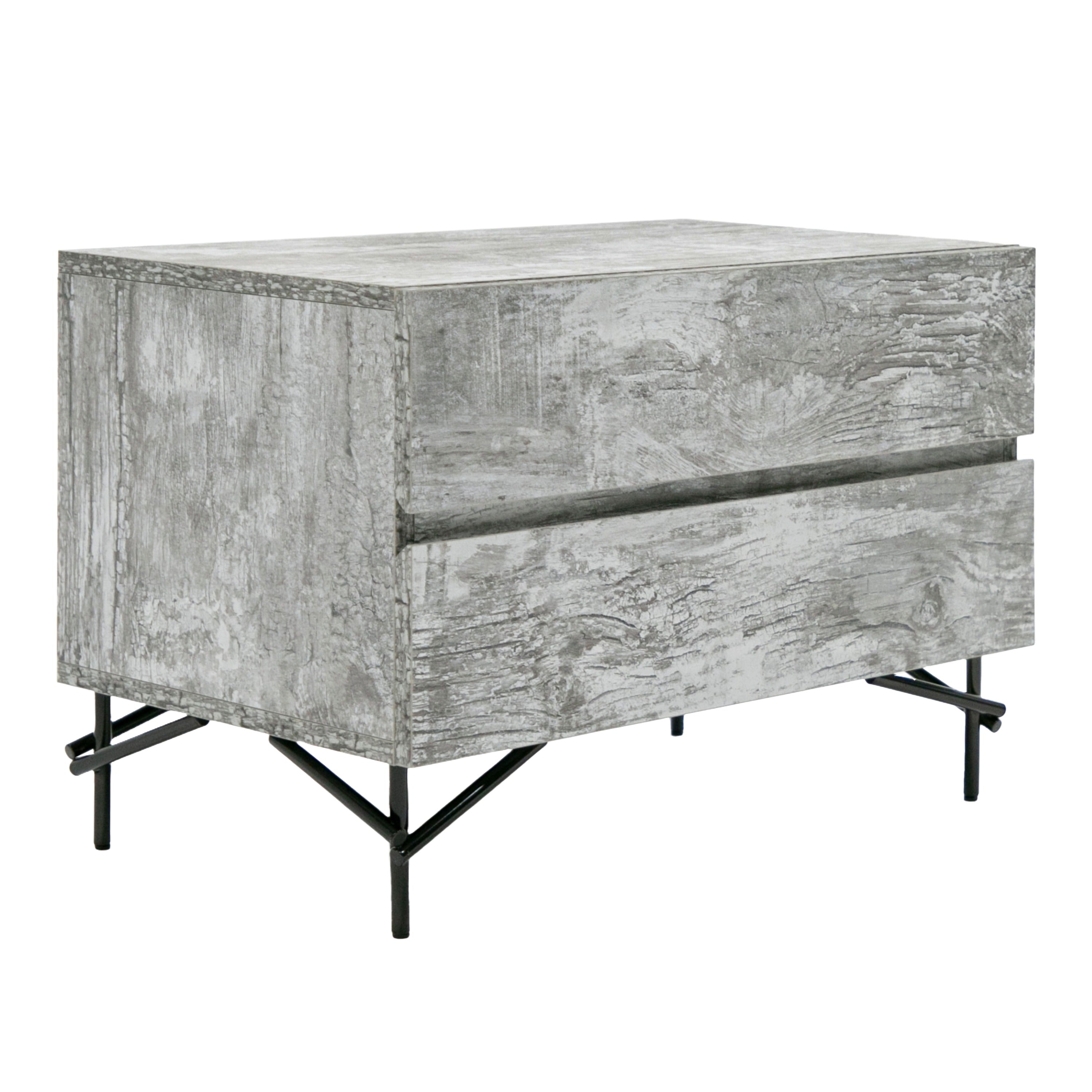 Aria - Italian Modern Multi Grey with texture Nightstand - image 4
