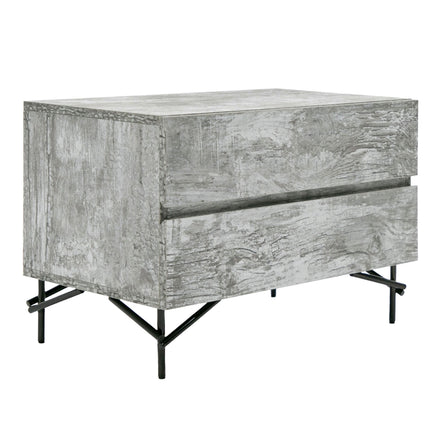 Eastern Lamont + Aria - Modern Beige Fabric + Grey Texture 4-Piece Bedroom Set Queen