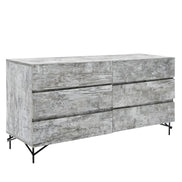 Eastern Lamont + Aria - Modern Beige Fabric + Grey Texture 4-Piece Bedroom Set Queen