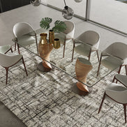 Cleveland - Contemporary Glass and Walnut Dining Table - image 2