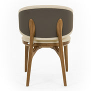 Chance - Contemporary Cream and Brown Leatherette Walnut Dining Chair - image 3