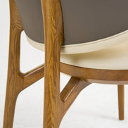 Chance - Contemporary Cream and Brown Leatherette Walnut Dining Chair - image 4