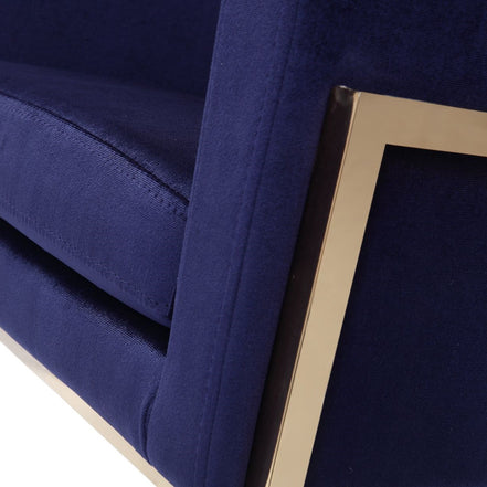 Betsy - Modern Navy Blue Velvet + Gold Kids Chair - image 4
