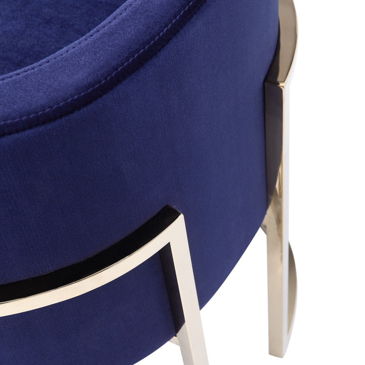 Betsy - Modern Navy Blue Velvet + Gold Kids Chair - image 5