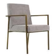 Burnham - Modern Light Grey & Brass Arm Dining Chair - image 5