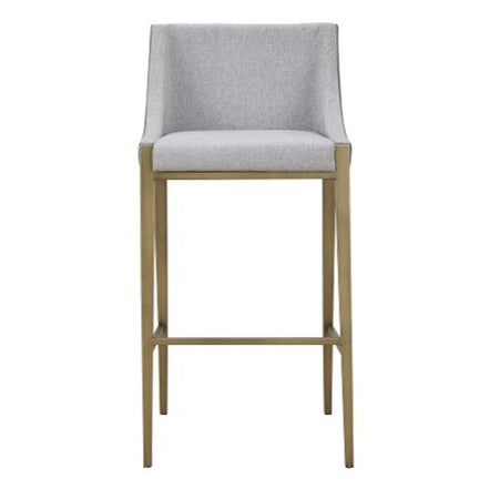 Fairview - Contemporary Grey + Brass Bar Stool