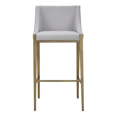 Fairview - Contemporary Grey + Brass Bar Stool