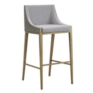 Fairview - Contemporary Grey + Brass Bar Stool - image 2