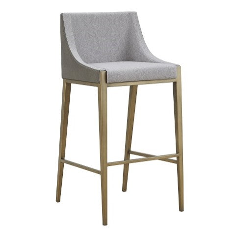 Fairview - Contemporary Grey + Brass Bar Stool - image 2