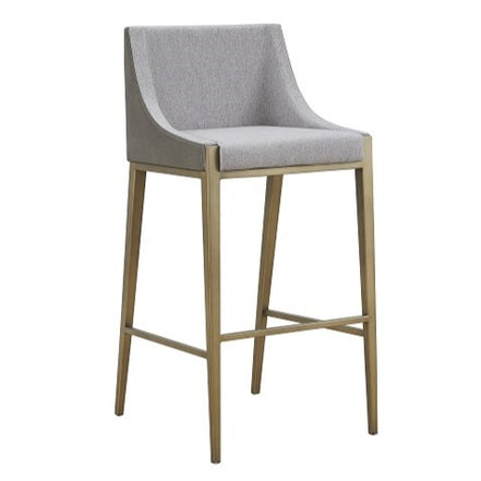 Fairview - Contemporary Grey + Brass Bar Stool - image 2