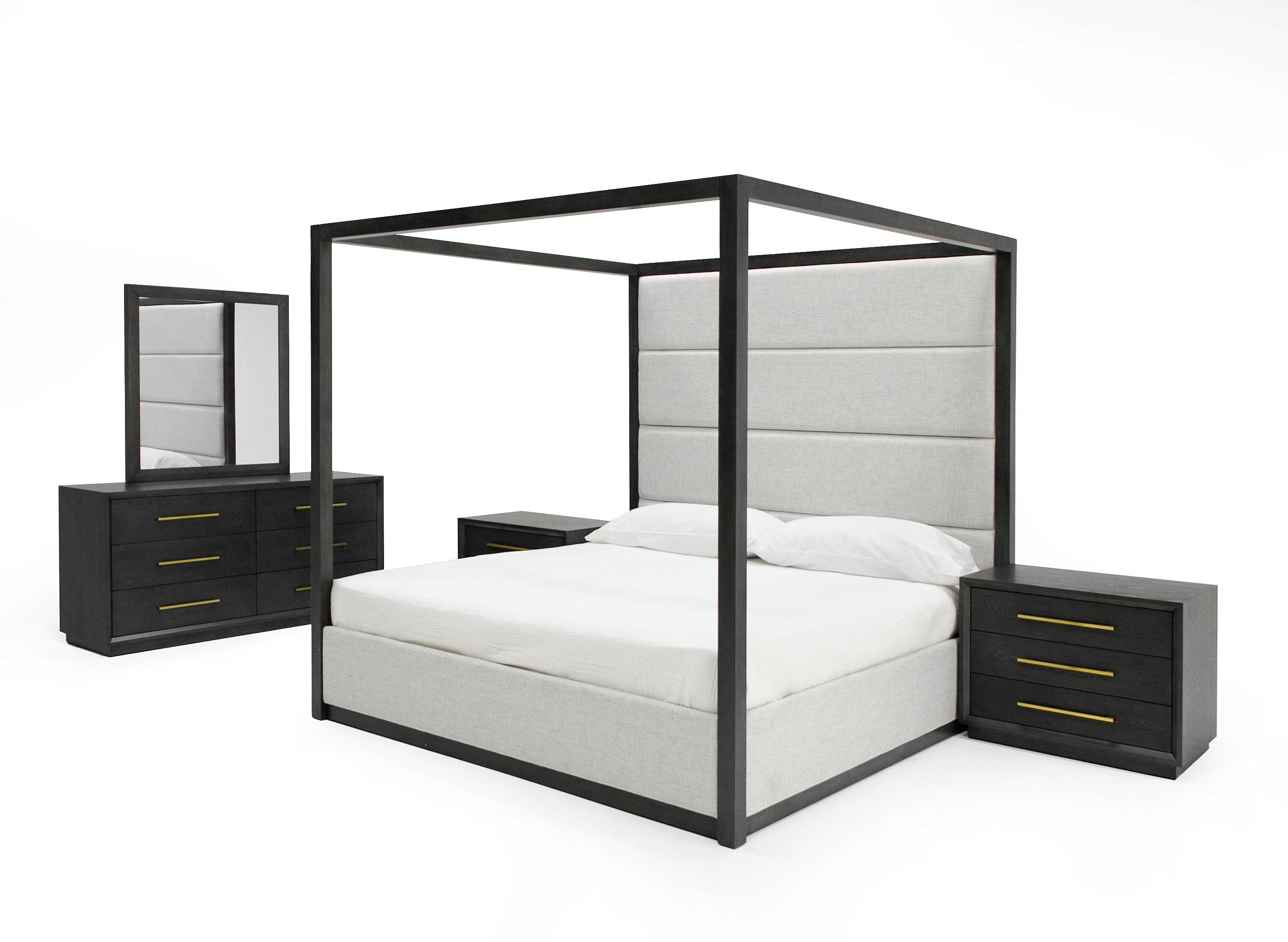 Manhattan - Contemporary Canopy Grey Bed -eastern - image 3