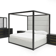 Manhattan - Contemporary Canopy Grey Bed -queen - image 3