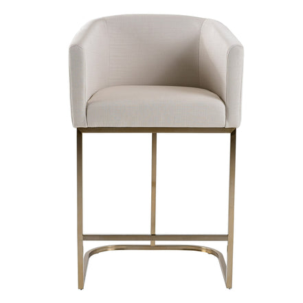 Yukon - Modern Off White Fabric & Brushed Brass Counter Chair
